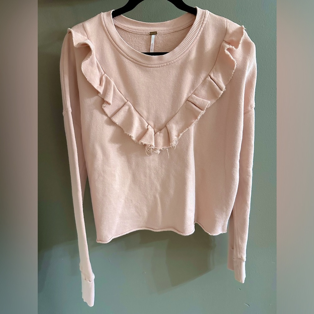 FREE PEOPLE RUFFLED PULLOVER - Picture 2 of 7